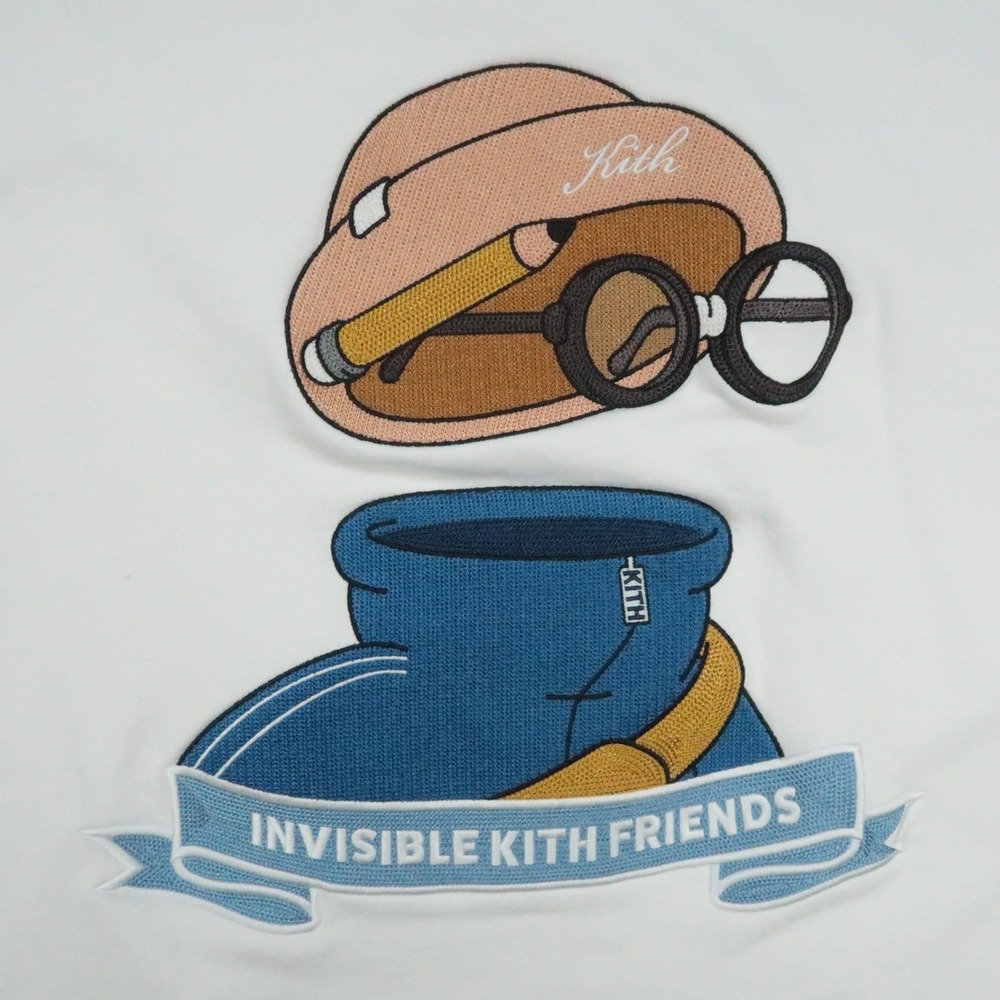Kith Hoodie Mens XXL White Invisible Friends Graphic Pullover Hooded Heavyweight - Picture 6 of 11